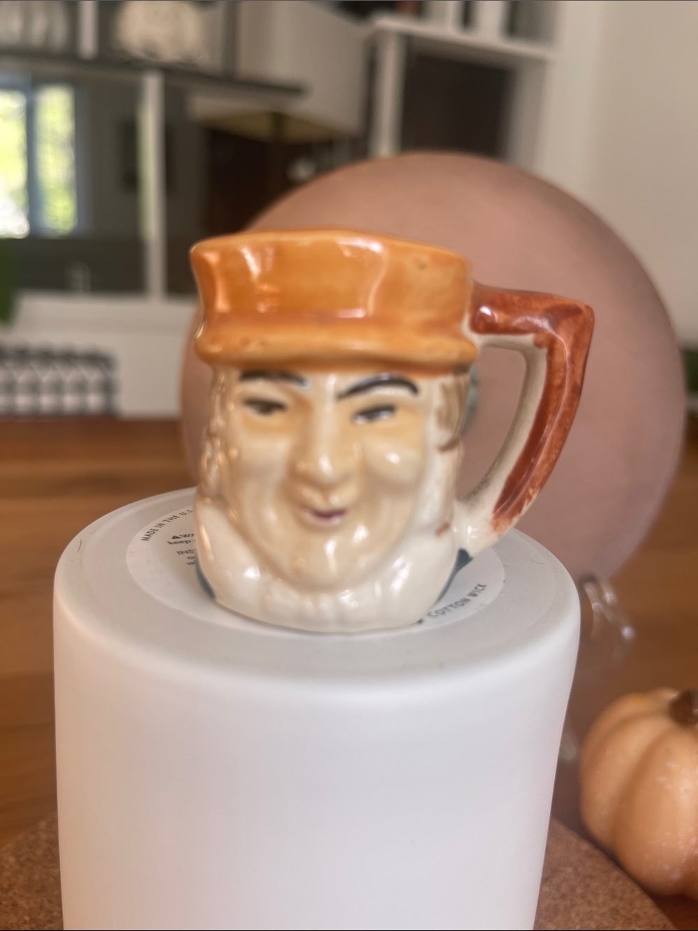 Ceramic Face Character Mini Pitcher in Brown and Cream